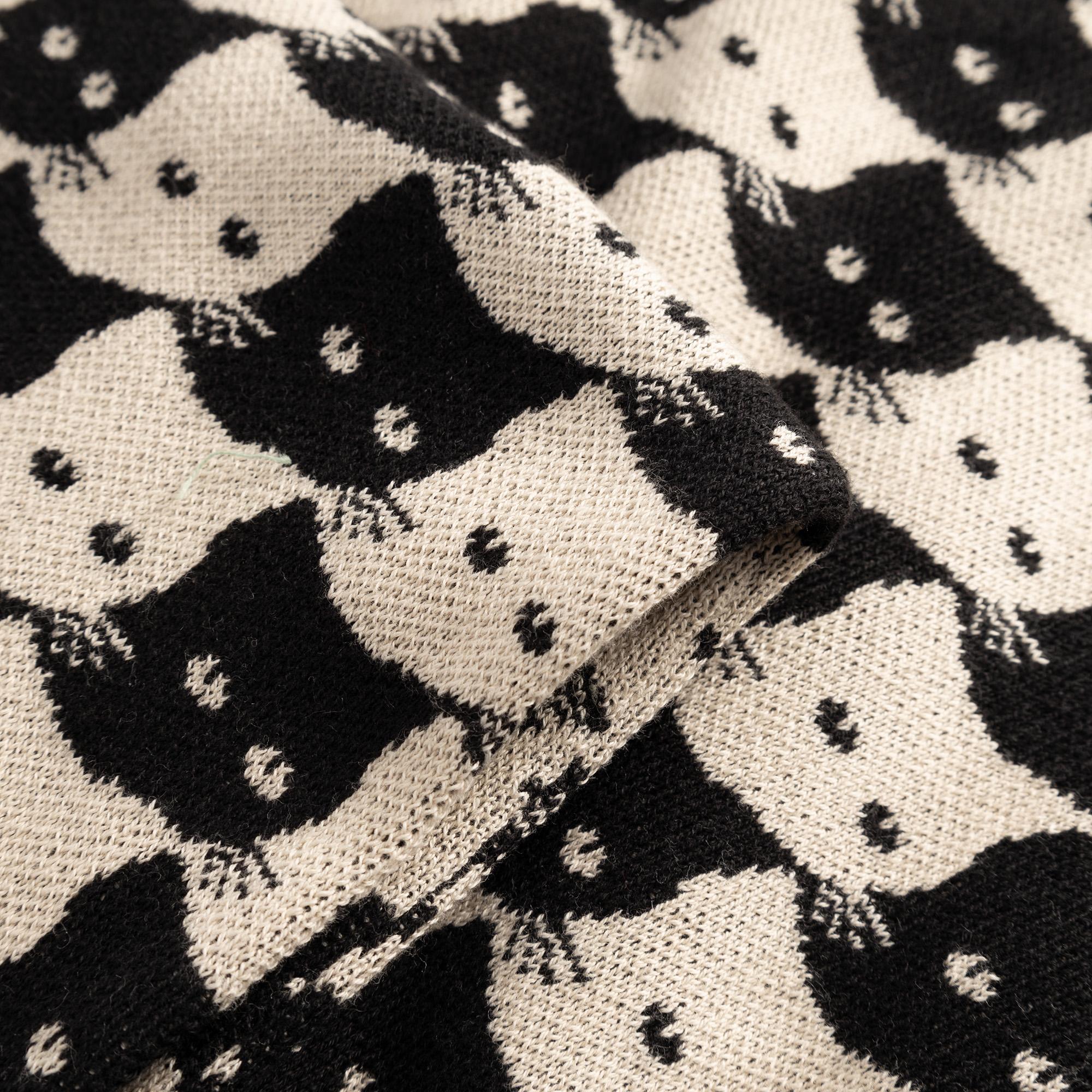 Dedicated Rossberga  Rossberga Pepita Cats Oat White Schal schwarz weiß